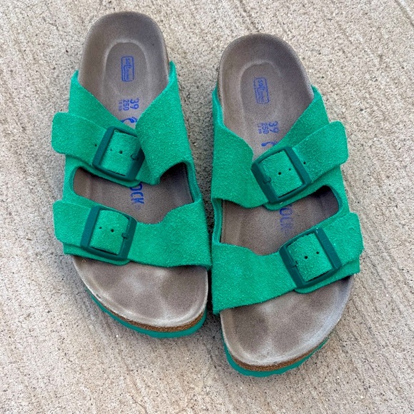 Birkenstock Green Suede Sandals Sold Out Everywhere - Picture 1 of 3